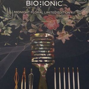 Bio Ionic Limited edition midnight floral kit, brush with fashion pins